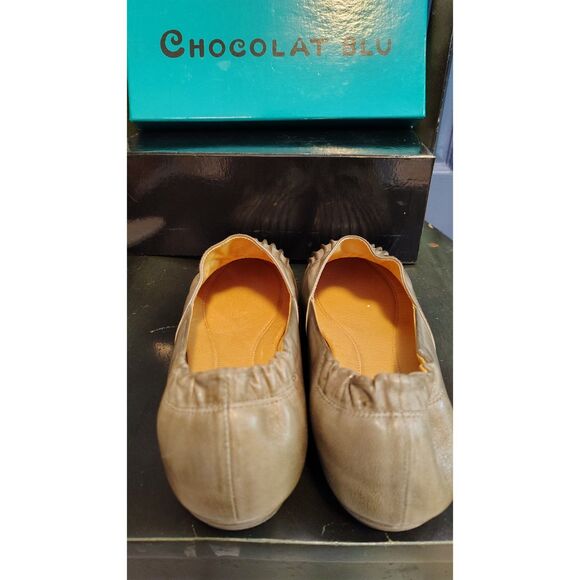 Chocolat Blu Women's Leather Gray Vic Mini Wedge Shoes Size 9 - Picture 5 of 9